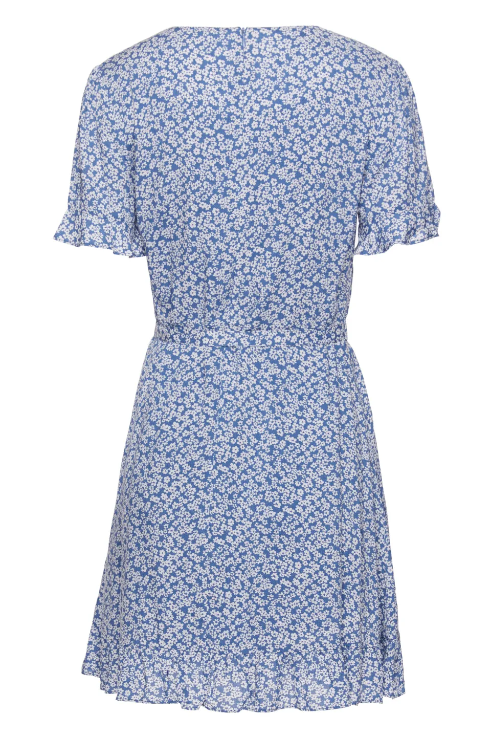 City Bound Cornflower Blue SS Fluted Cuff Shift Dress