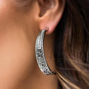 Conga Line Silver Hoop Earrings