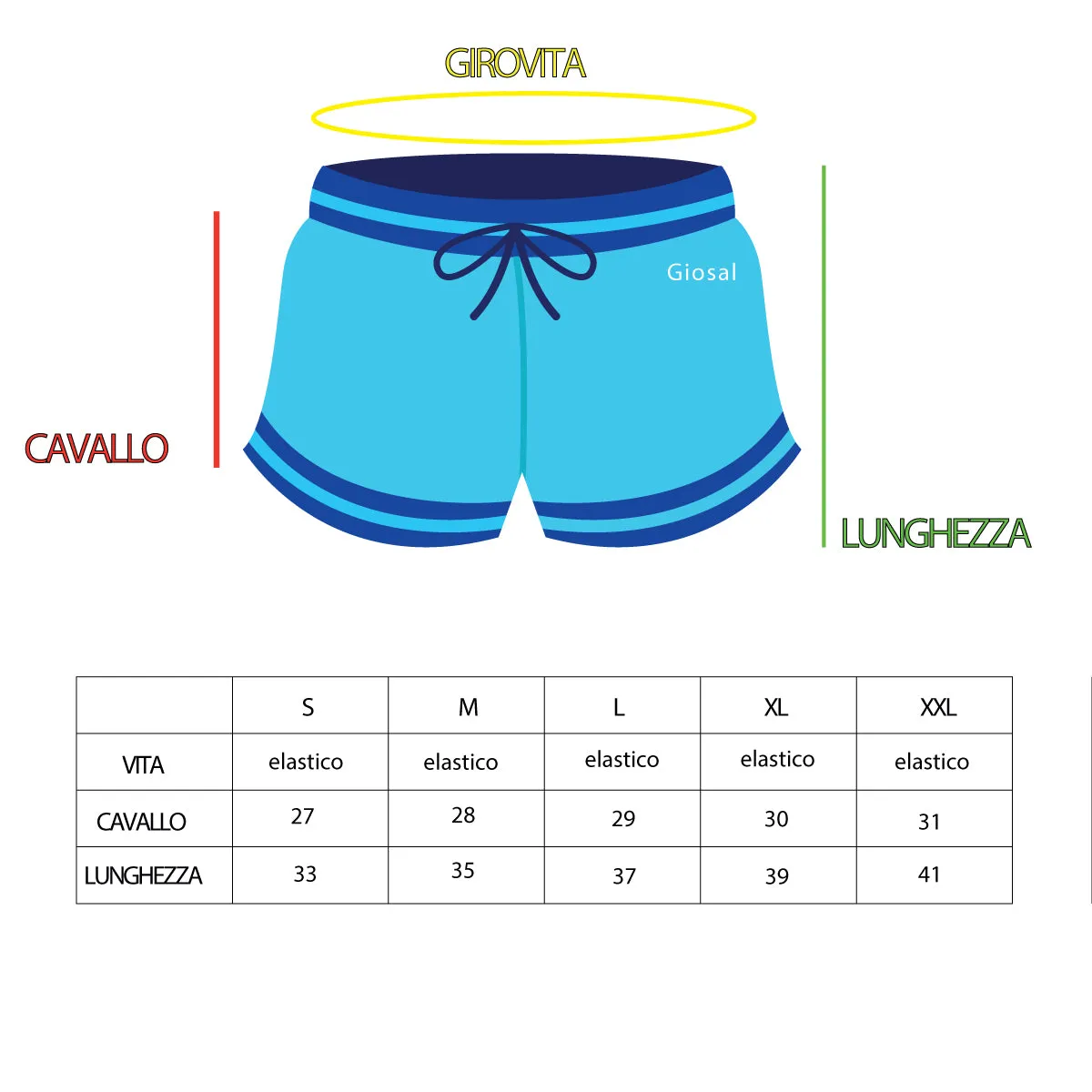 Costume Da Bagno Uomo Boxer Fantasia Multicolore Elastico GIOSAL-SU1158A