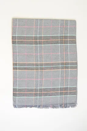 Cozy Scarf, Light Grey Tartan