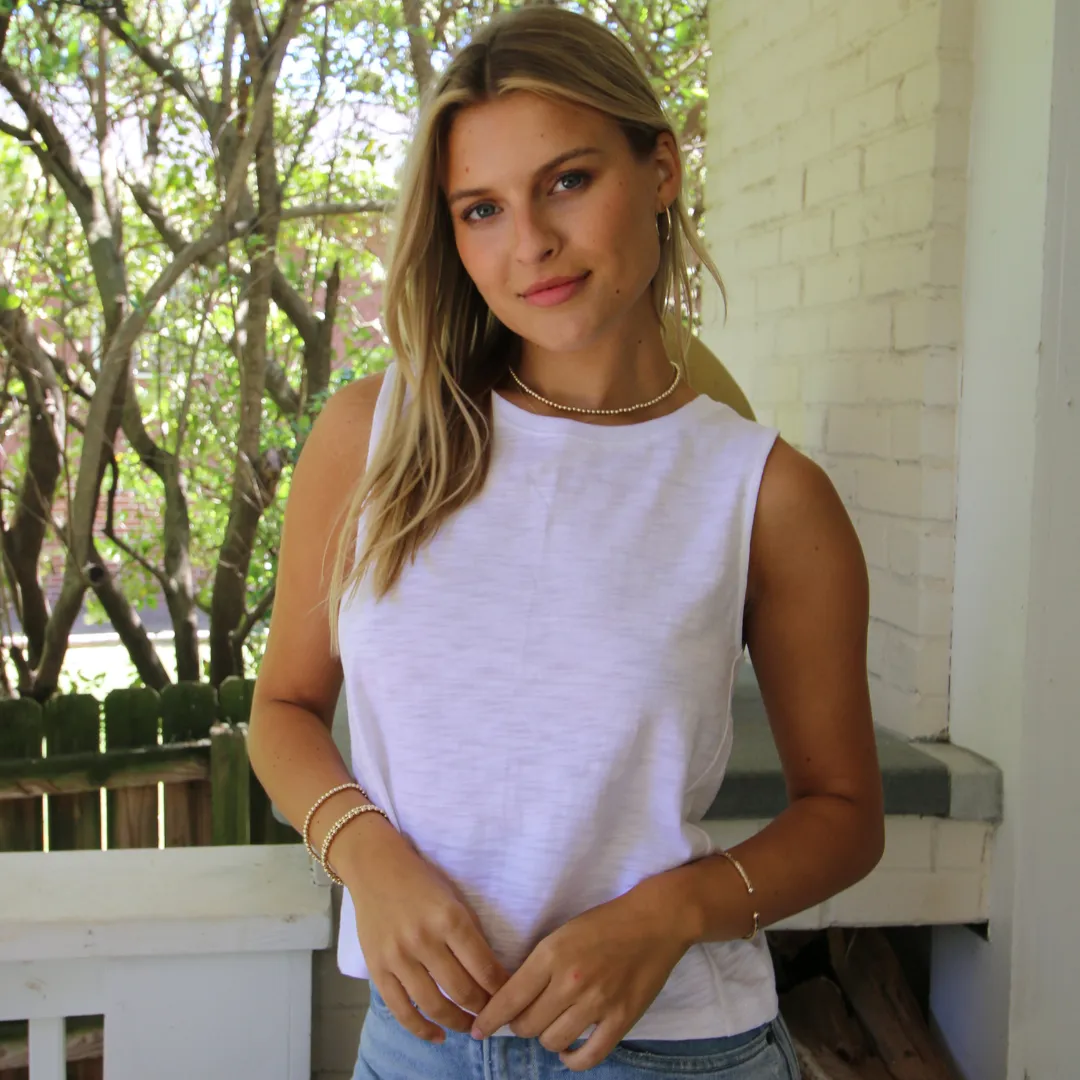 Crop Tank in White