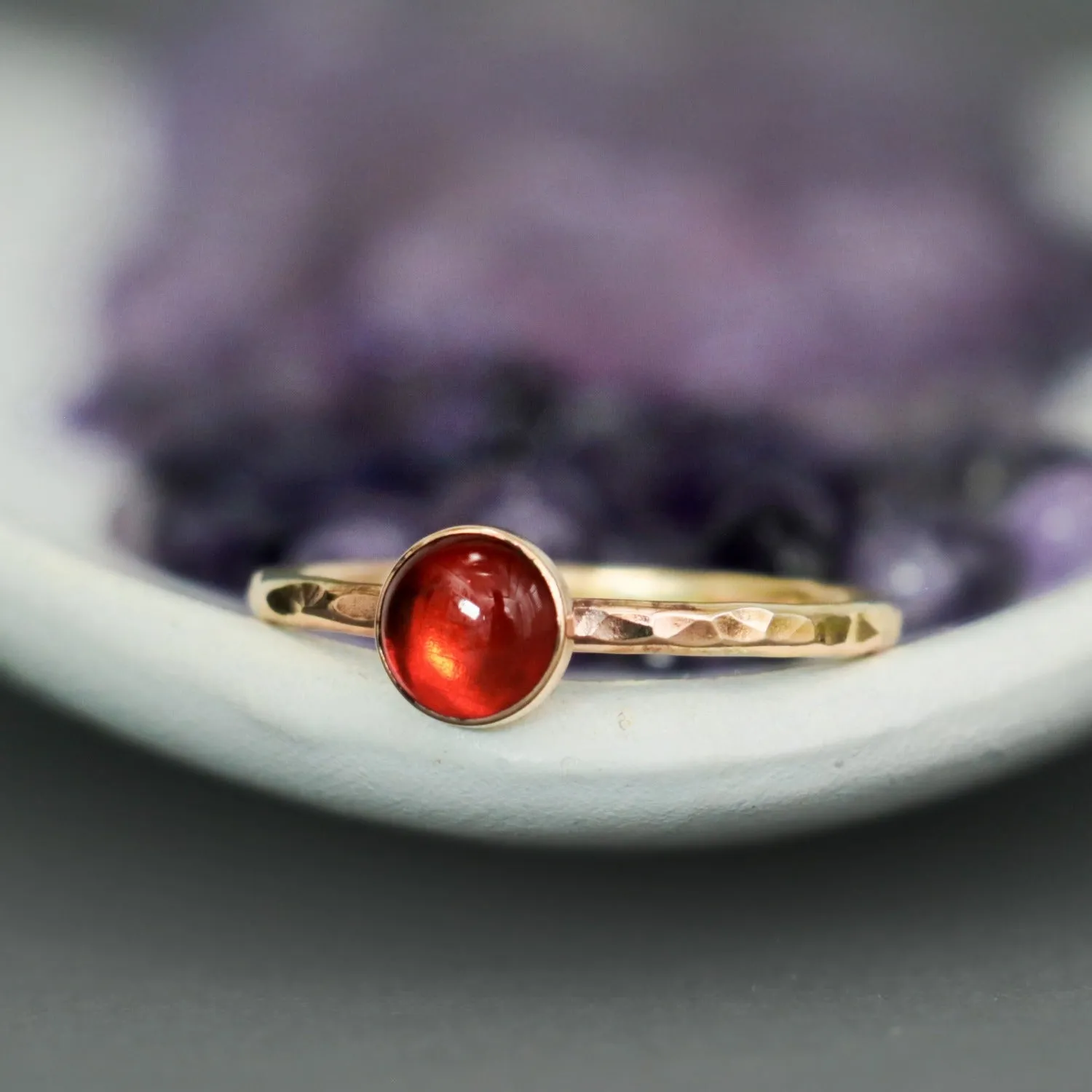 Delicate 14 K Gold Filled Ruby Stacking Promise Ring | Moonkist Designs