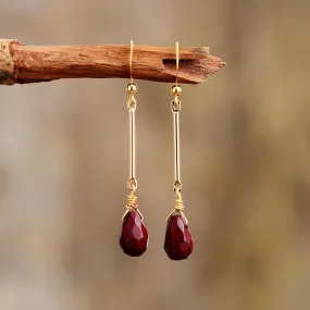 Dhunay Red Jasper Dangle Earrings