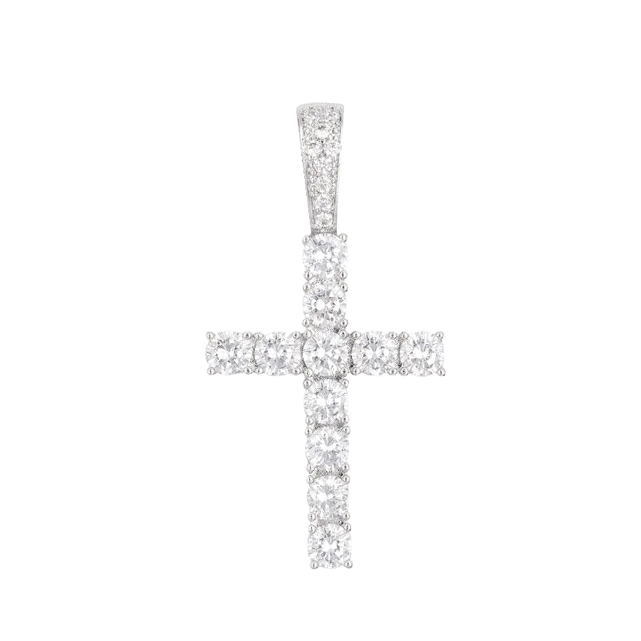 Diamond Cross Set in White Gold