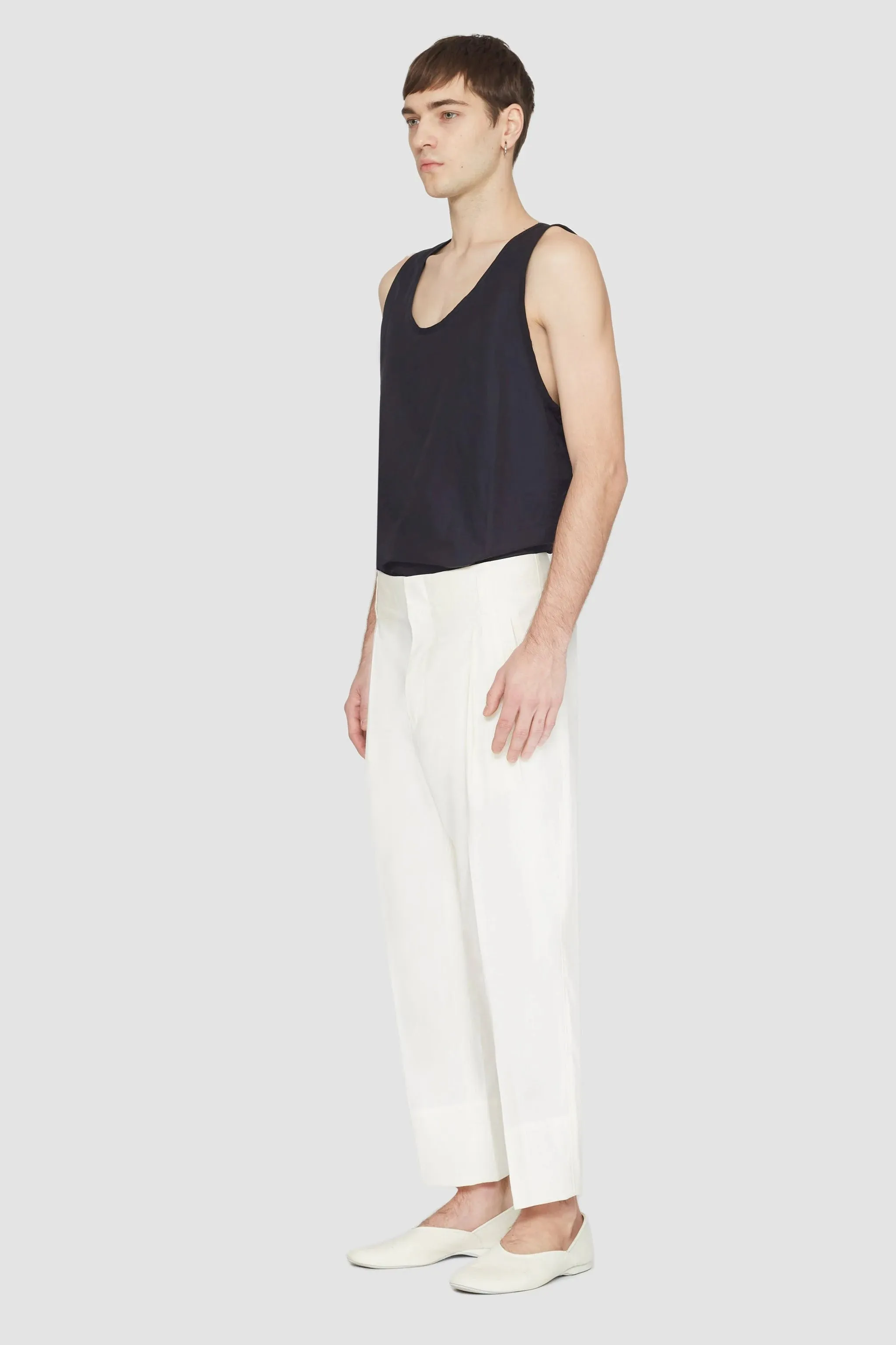 Double Pleat Tapered Trouser