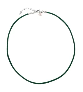 Emerald Cord with Rhodium Plated Endings, 15.7 Length, Cadenas Collection