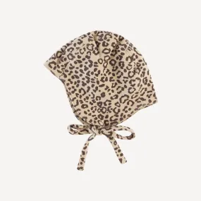 flight hat | deep taupe leopard | organic cotton interlock