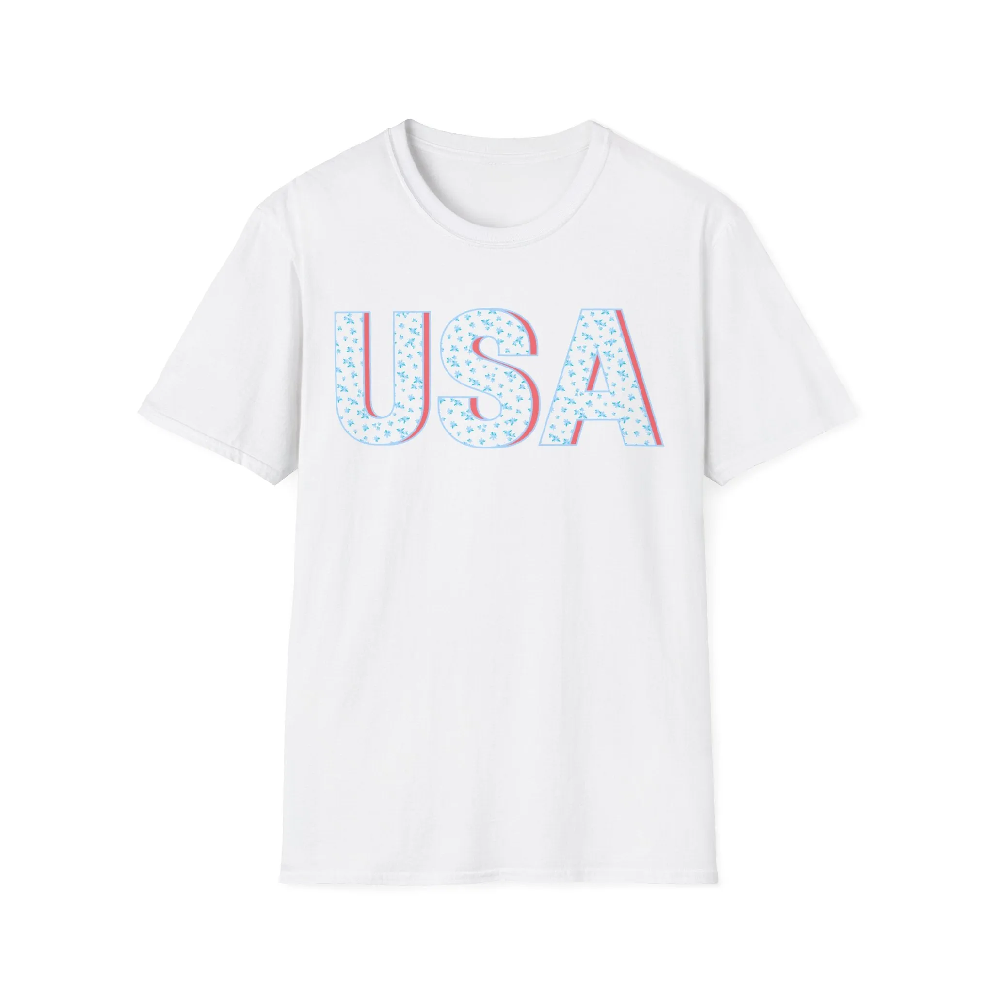 Floral USA Graphic T-Shirt