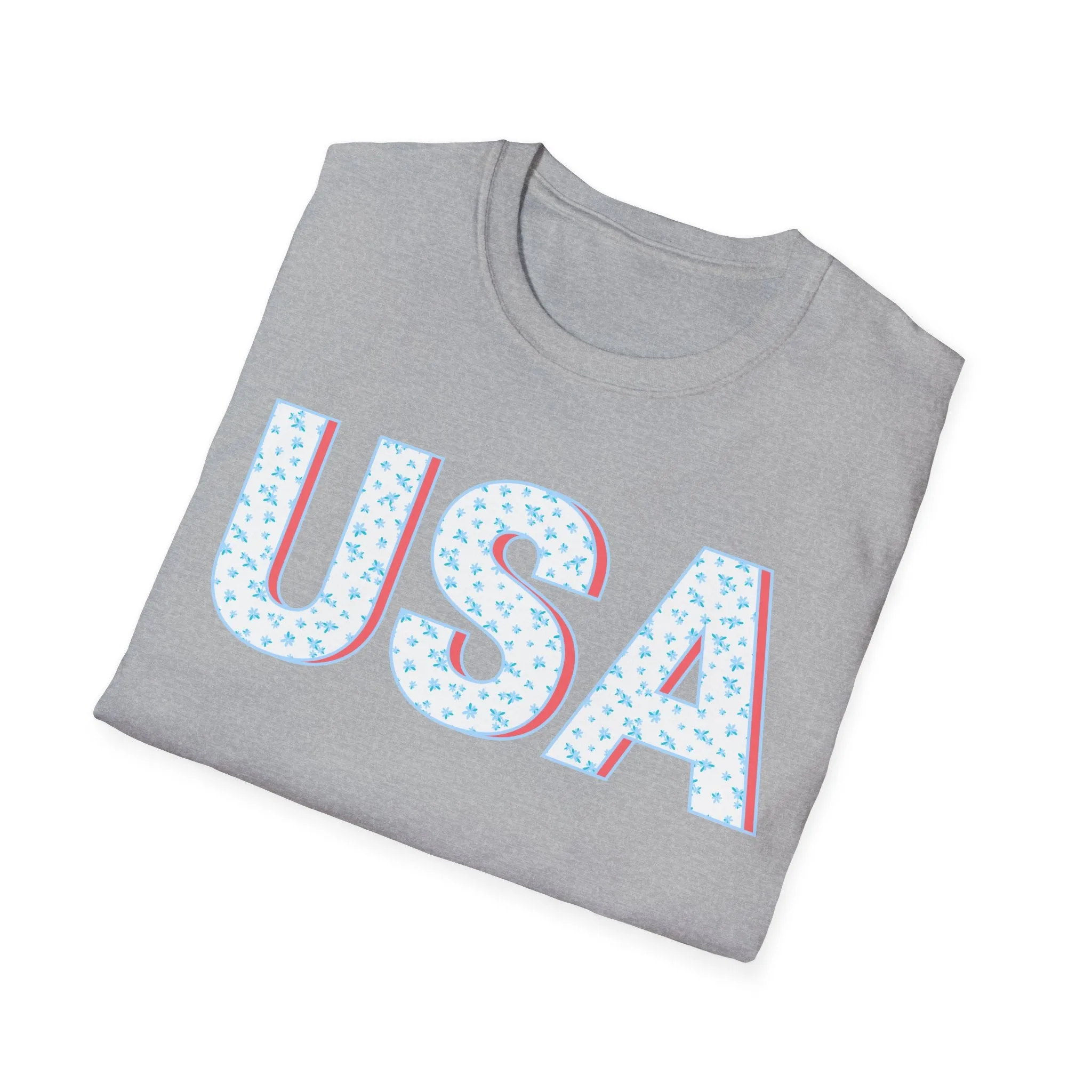 Floral USA Graphic T-Shirt