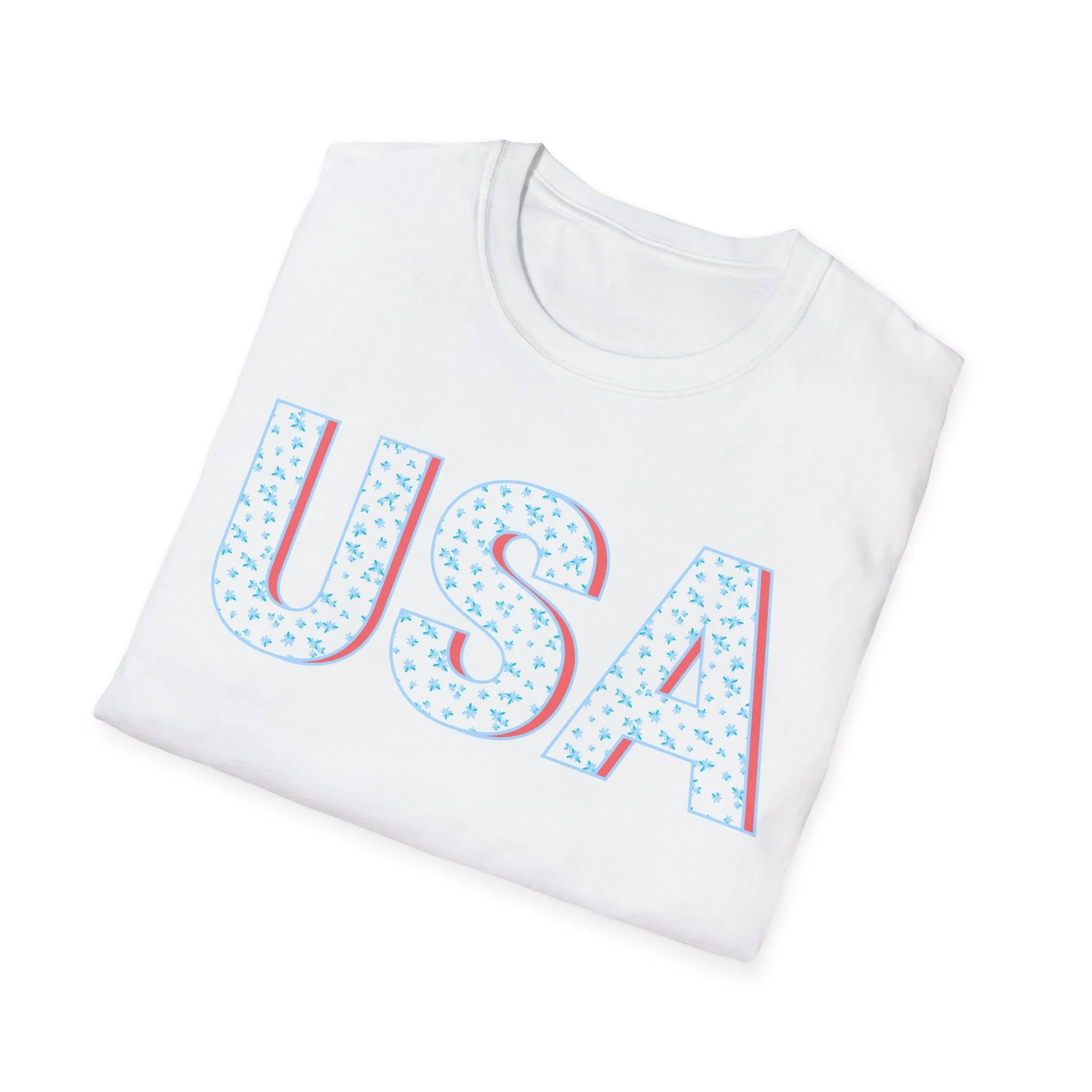 Floral USA Graphic T-Shirt