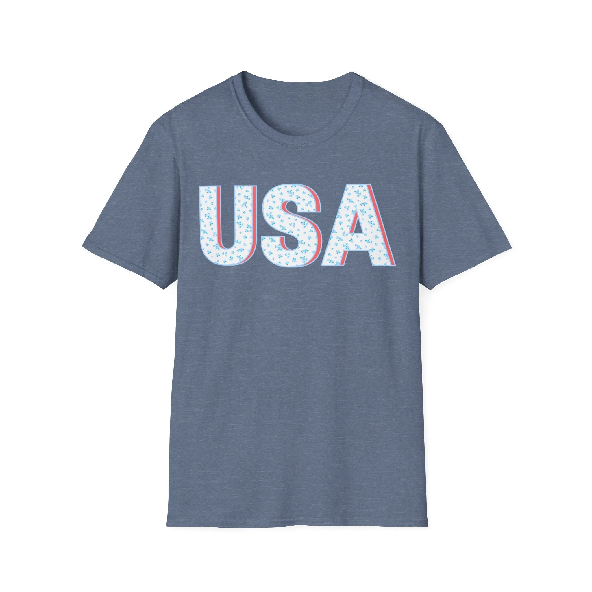 Floral USA Graphic T-Shirt