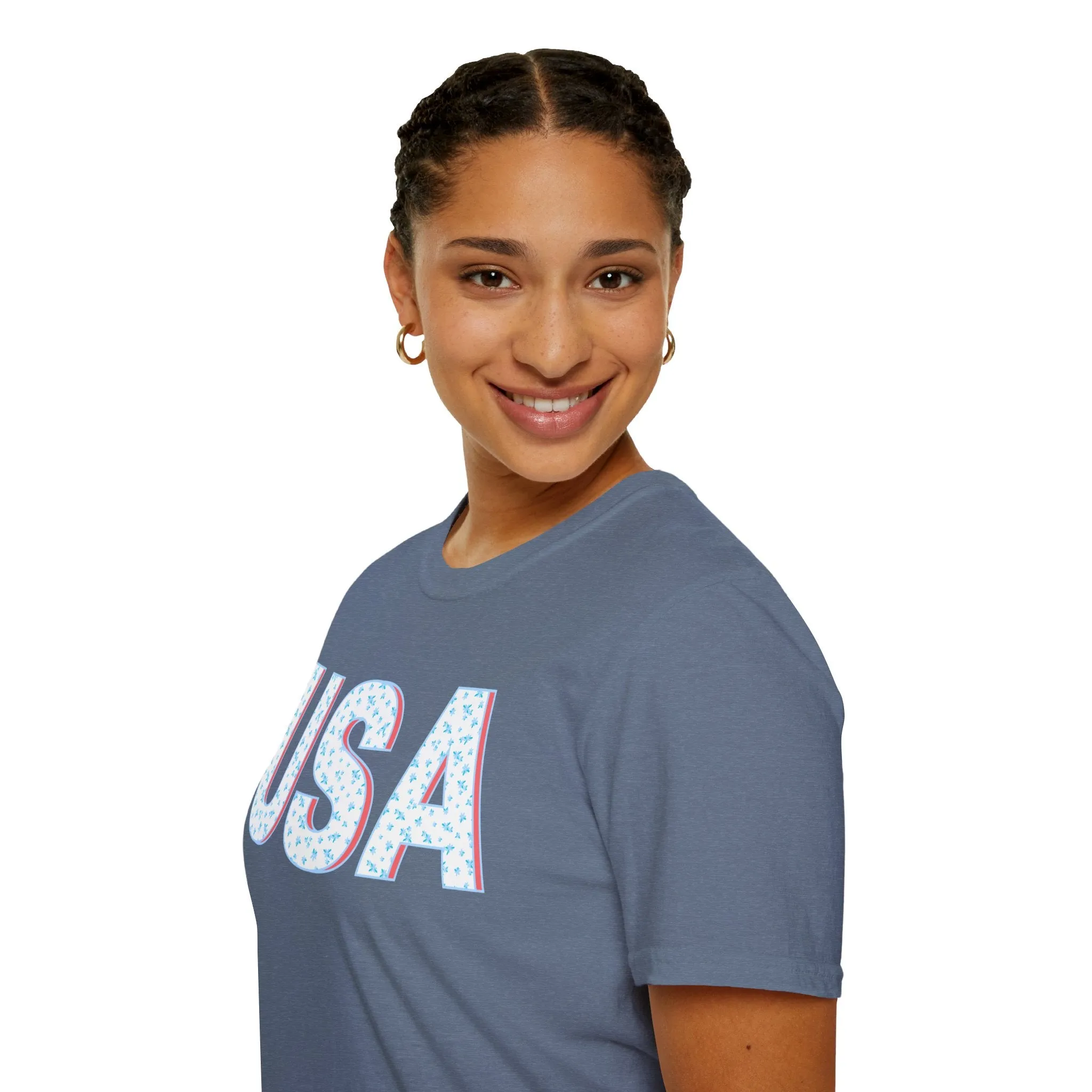 Floral USA Graphic T-Shirt