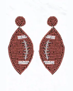 Football Seed Bead Earrings