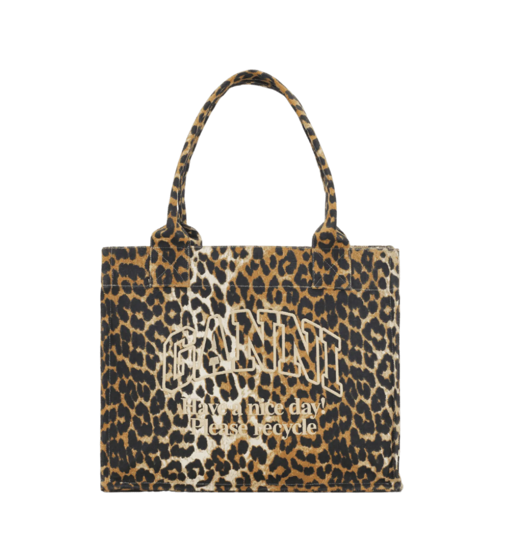 GANNI Leopard Large Easy Shopper