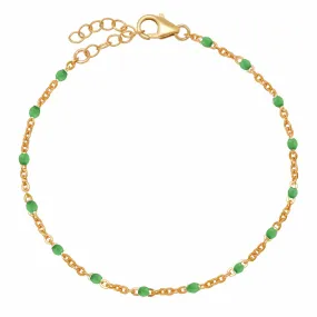 Green Enamel Beaded Bracelet