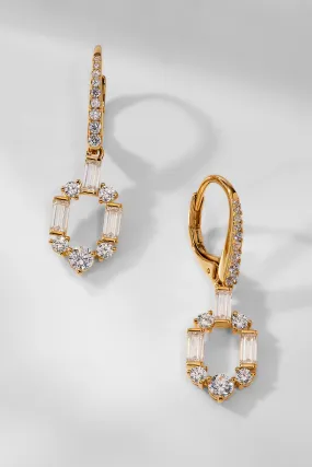 GWEN LINK CZ LEAVERBACK EARRINGS