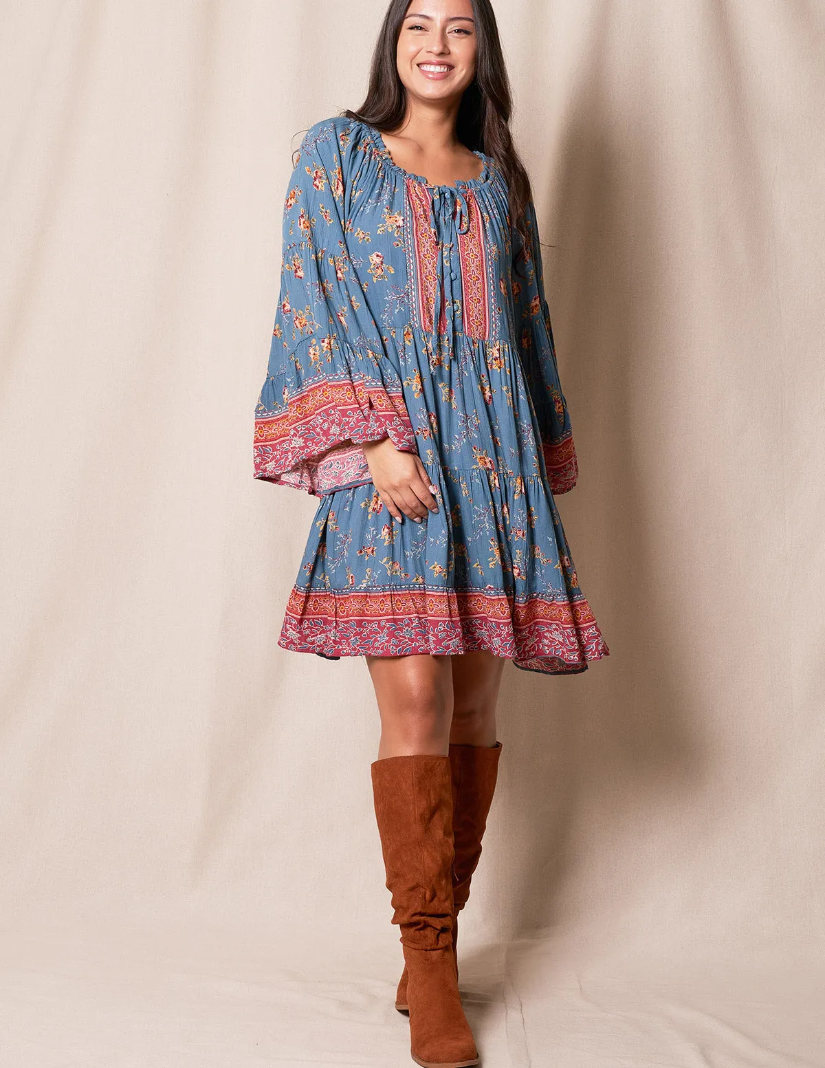 Hailee Bell Sleeve Tunic Dress - As-Is-Clearance