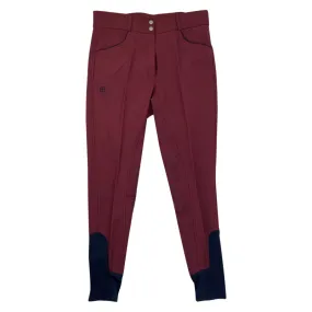 Halter Ego 'Perfection' Breeches in Burgundy/Navy Piping - Women's 33/34