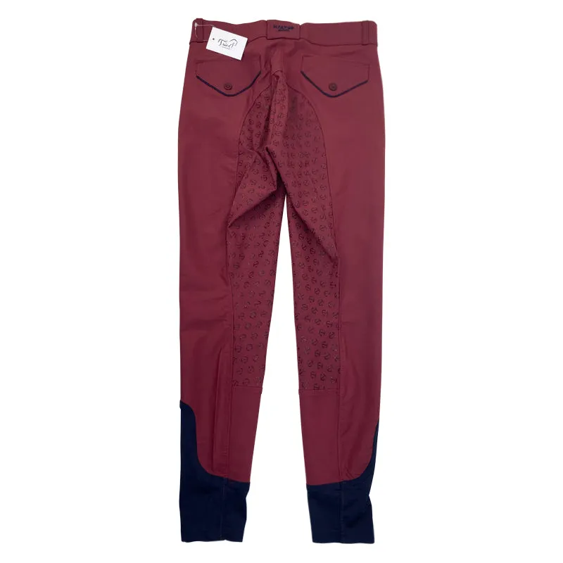 Halter Ego 'Perfection' Full Seat Breeches in Burgundy/Navy - Women's 29/30