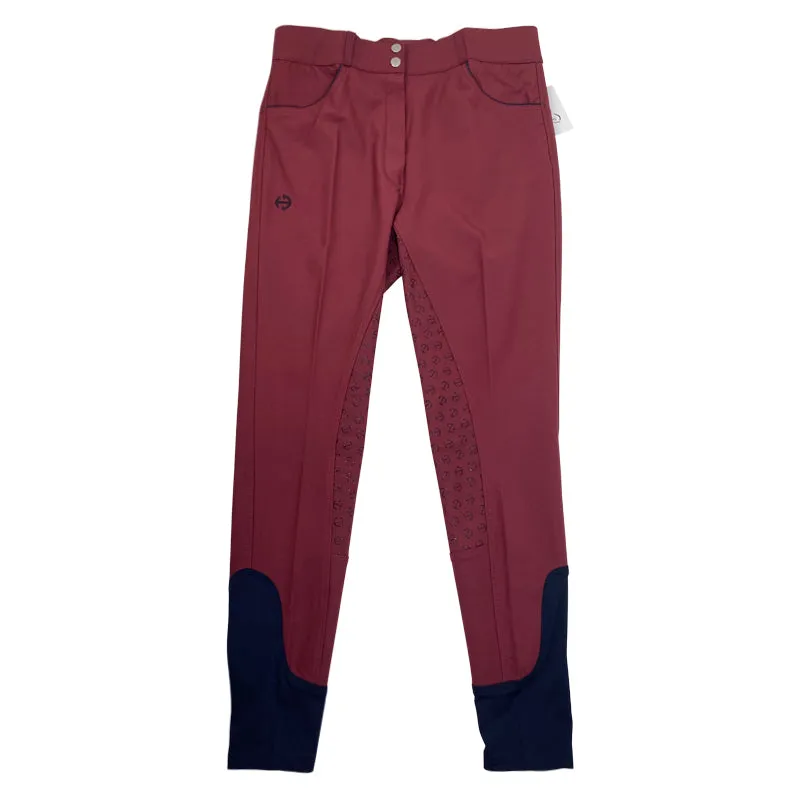 Halter Ego 'Perfection' Full Seat Breeches in Burgundy/Navy - Women's 29/30