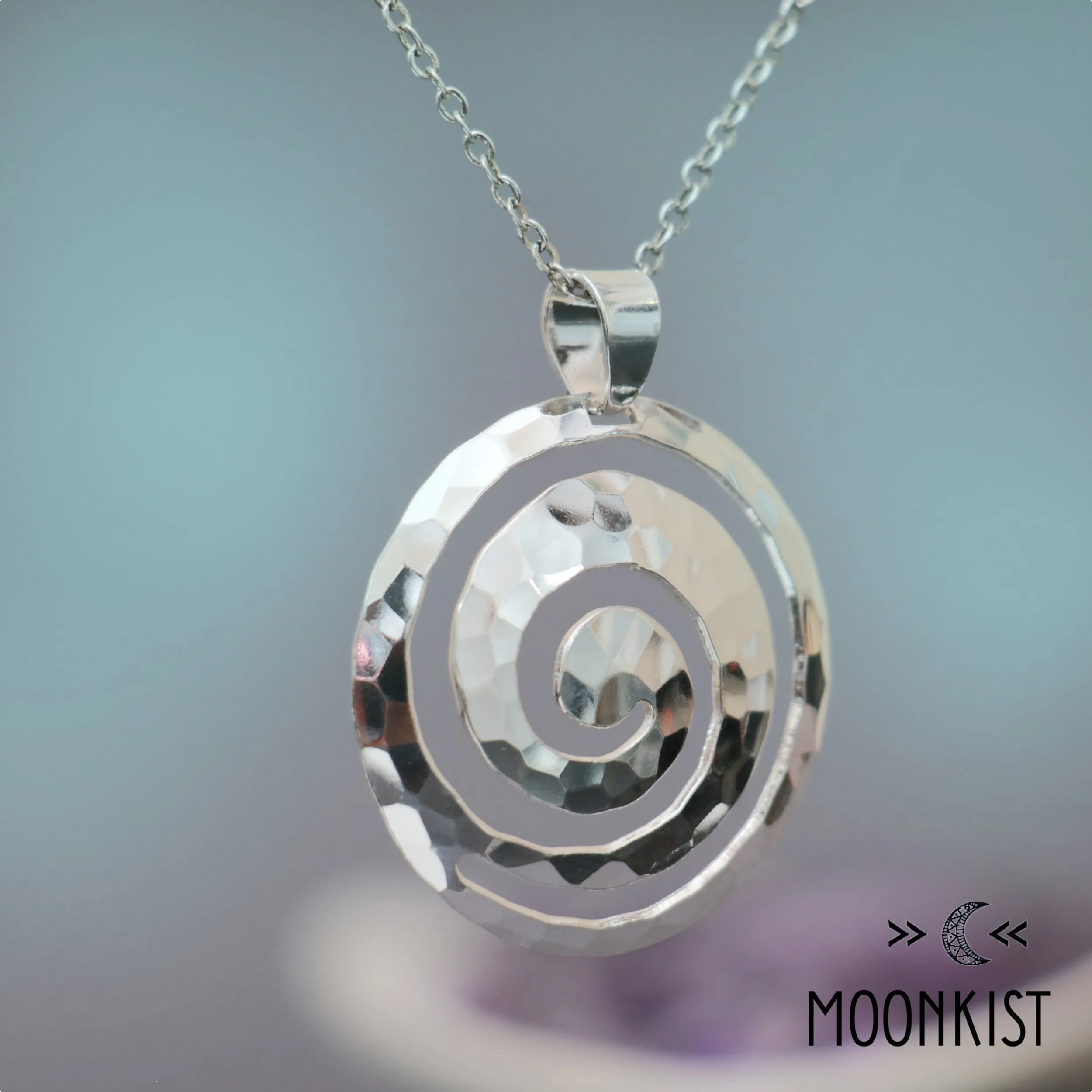 Hammered Silver Spiral Pendant | Moonkist Designs