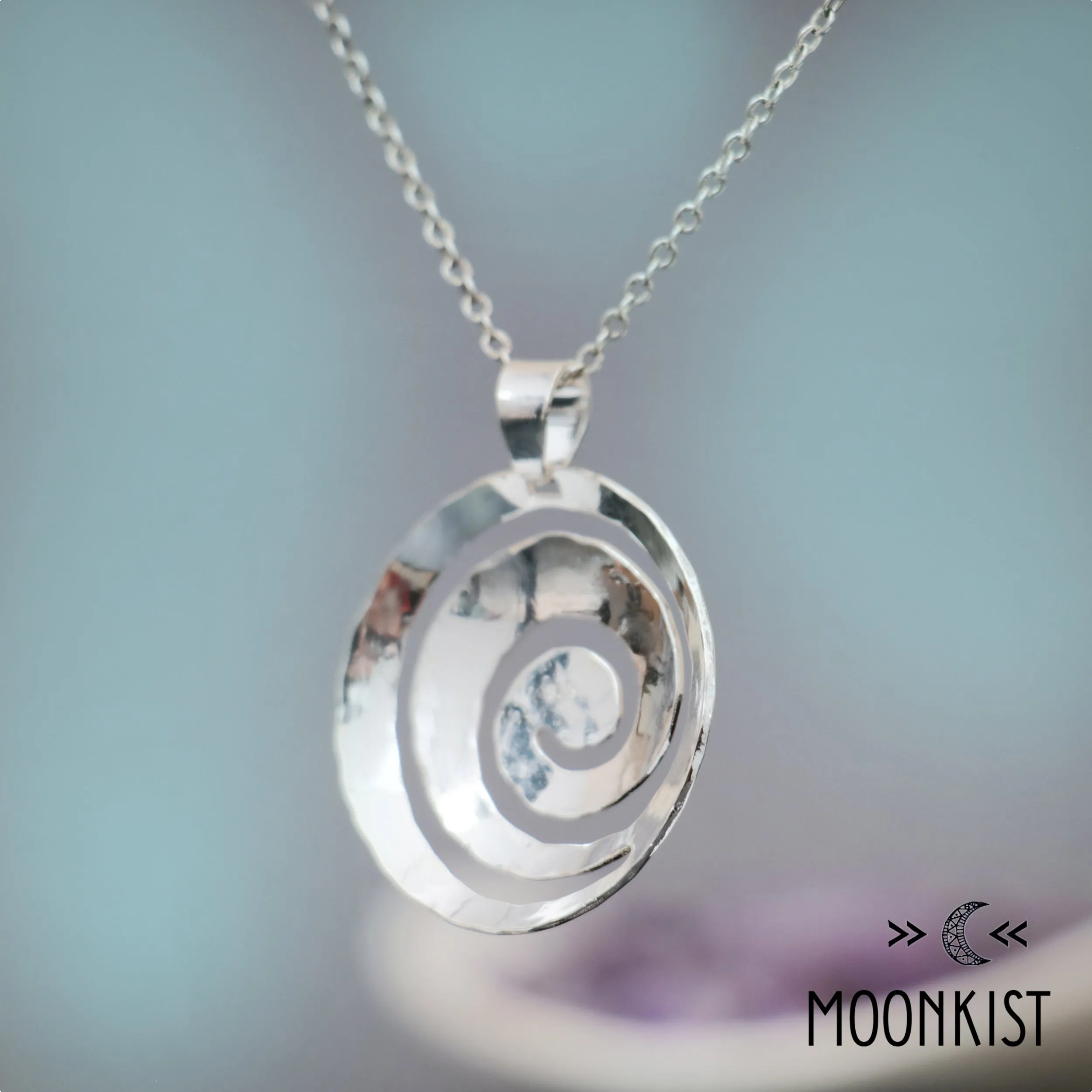 Hammered Silver Spiral Pendant | Moonkist Designs