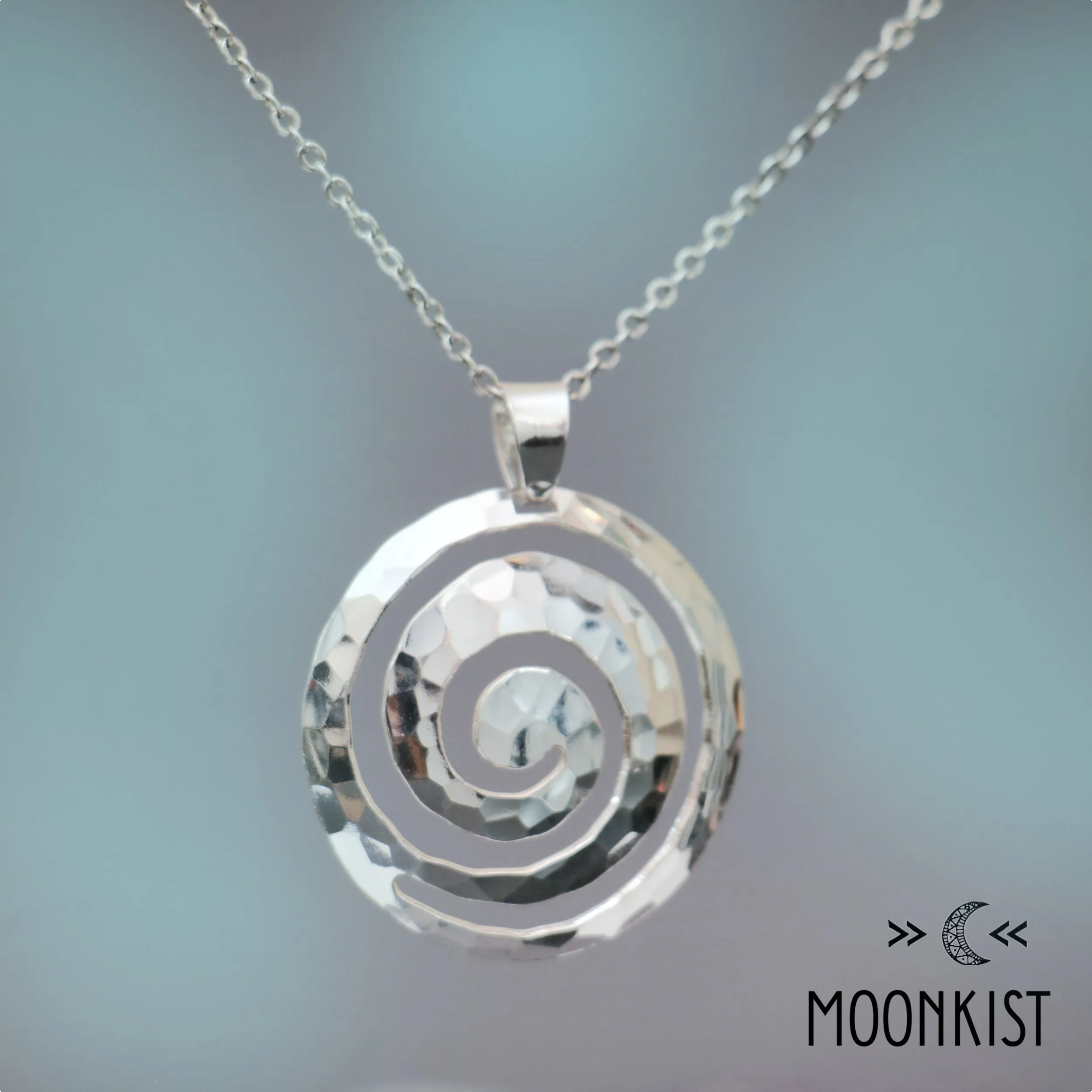 Hammered Silver Spiral Pendant | Moonkist Designs