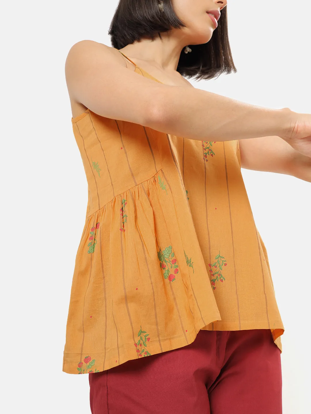 Herberium Mustard Strappy Top