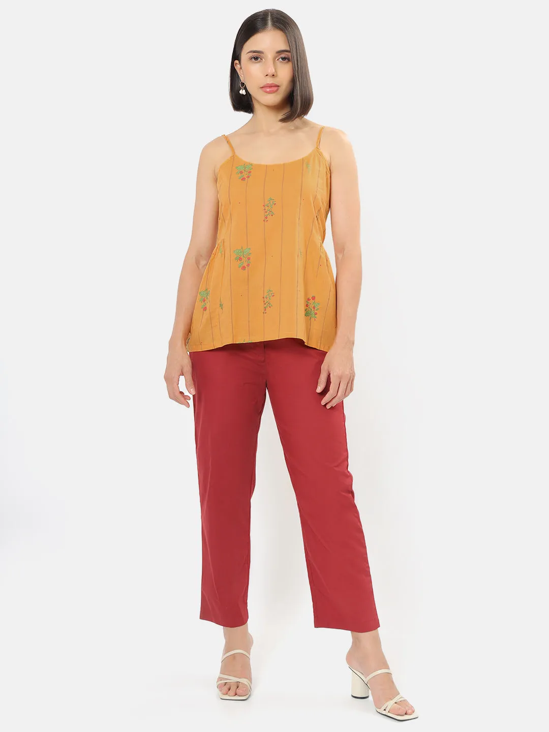 Herberium Mustard Strappy Top