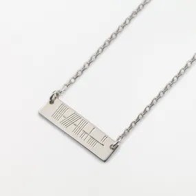 Horizontal Ogham Pendant -  Silver