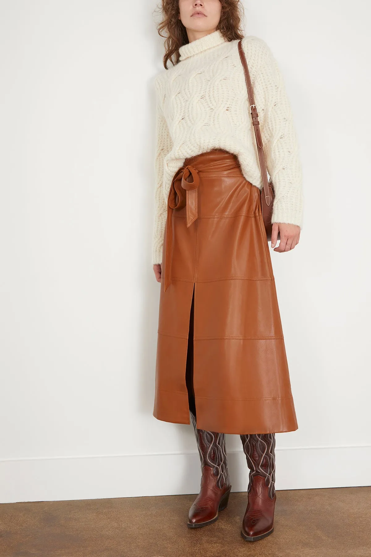 Hudson Skirt in Saddle Brown