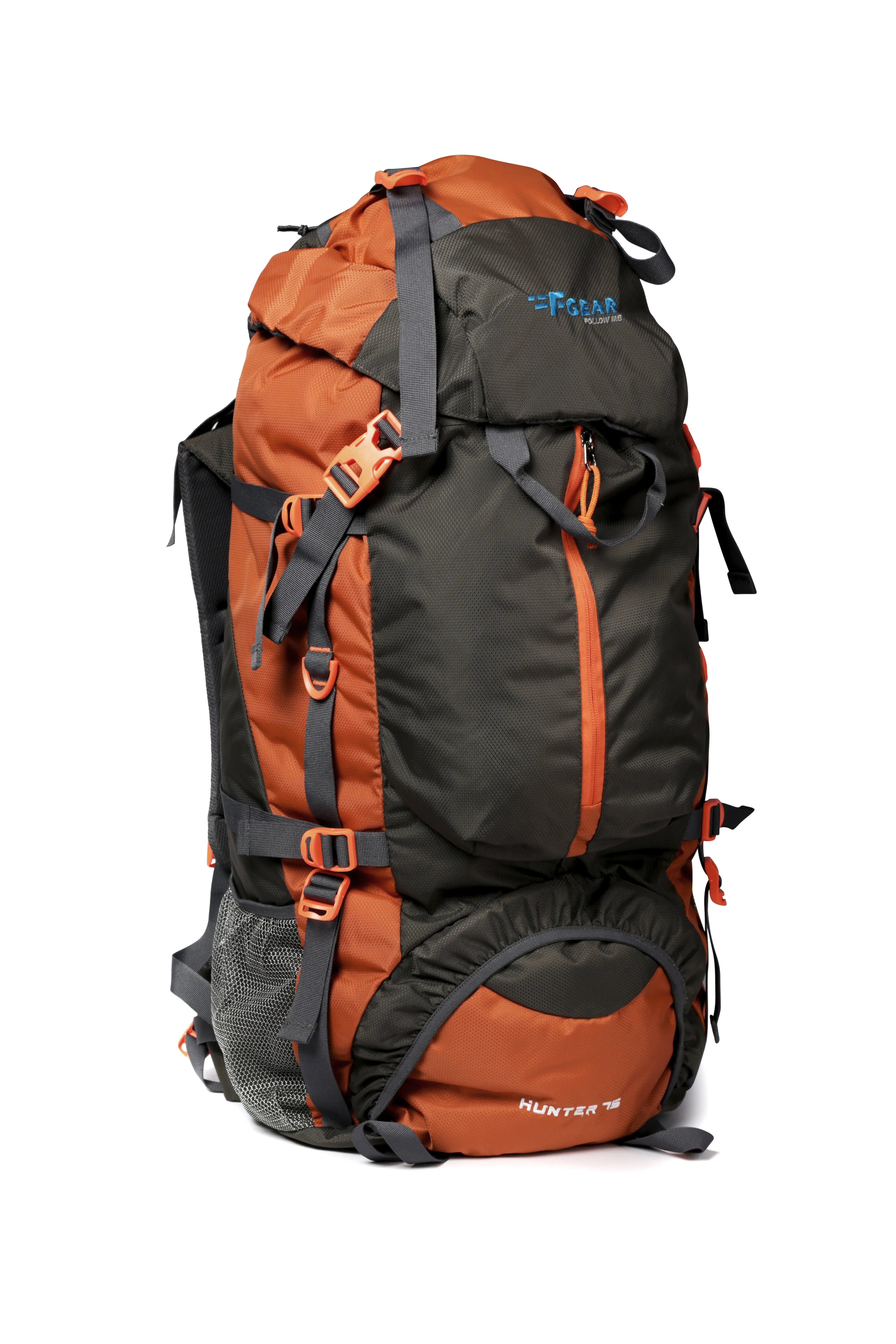 Hunter 75L Grey Orange Rucksack with Raincover