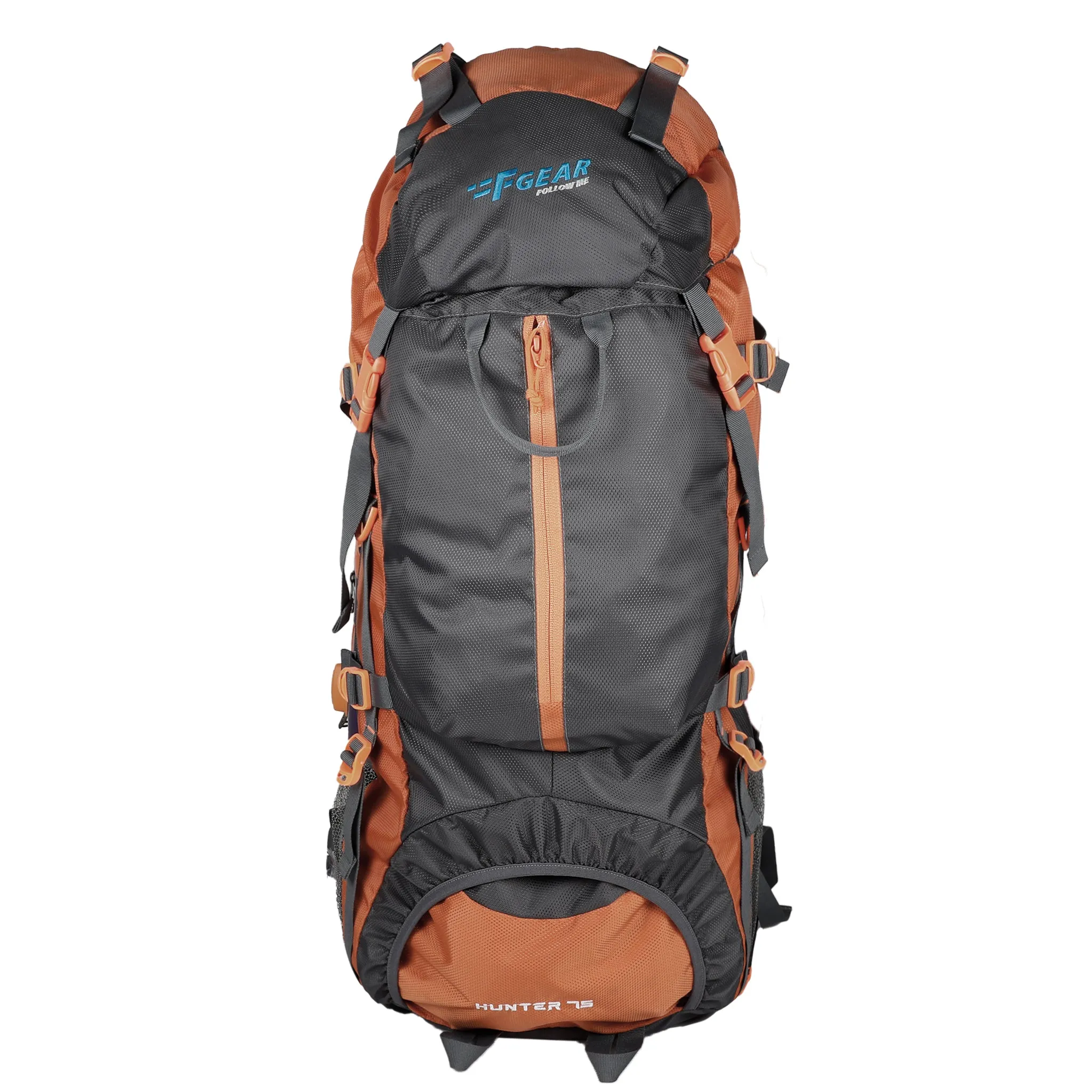 Hunter 75L Grey Orange Rucksack with Raincover