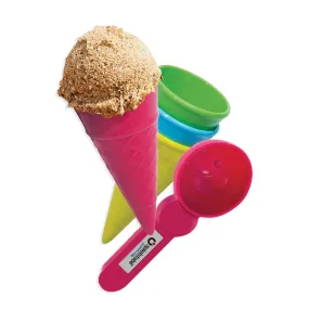 Ice Cream 5 Piece Set with 4 Cones and a Scoop