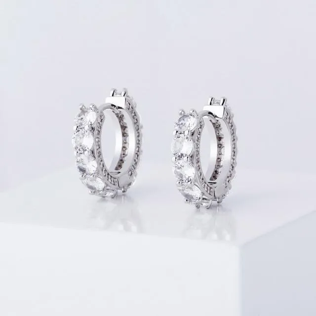 Iced Out Round Stud Earrings