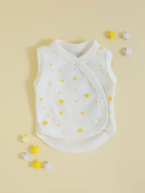 Incubator Vest, Yellow Stars, Premium 100% Organic Cotton