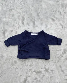 Jael Organic Cotton Baby Top In Navy