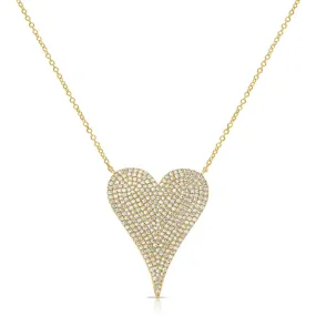 Jumbo Pave Heart Necklace