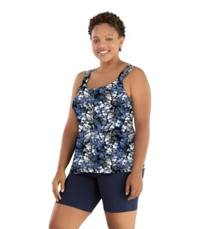 Junowear Hush Strappy Cami with Bra Blue Floral Print - FINAL SALE