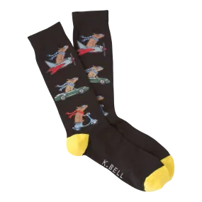 K.Bell Men's Traveling Dogs Crew Sock