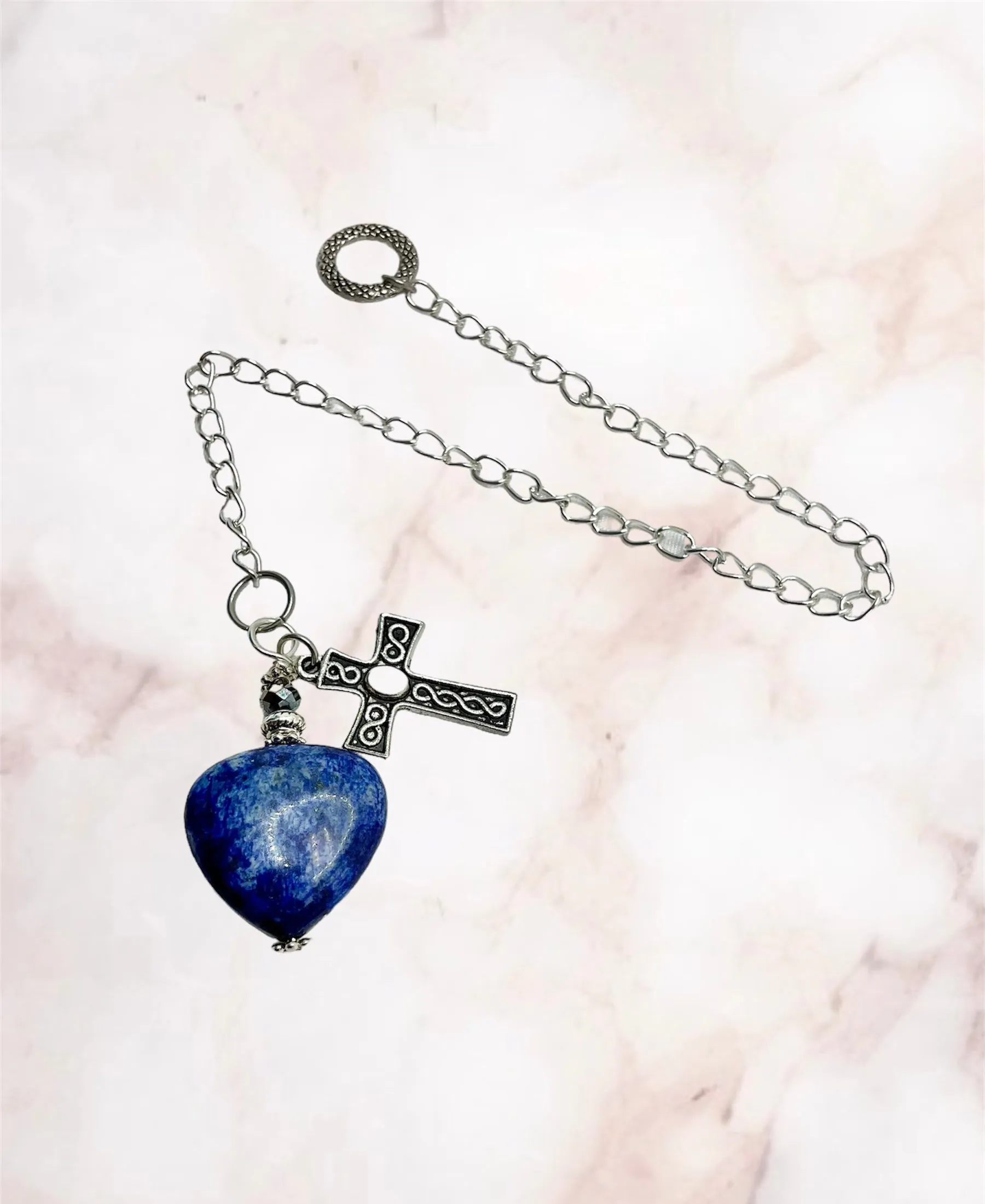 Lapis Lazuli With Tibetan Silver Cross Bookmark