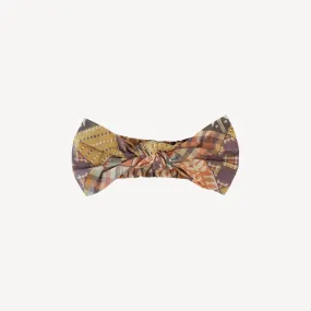 large bow elastic headband | harvest quilt | organic cotton mid-weight woven