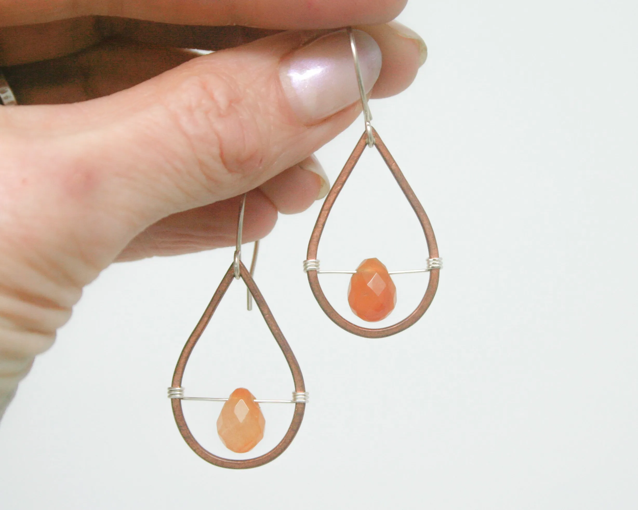 Large Copper Whimsy drops earrings [made to order]