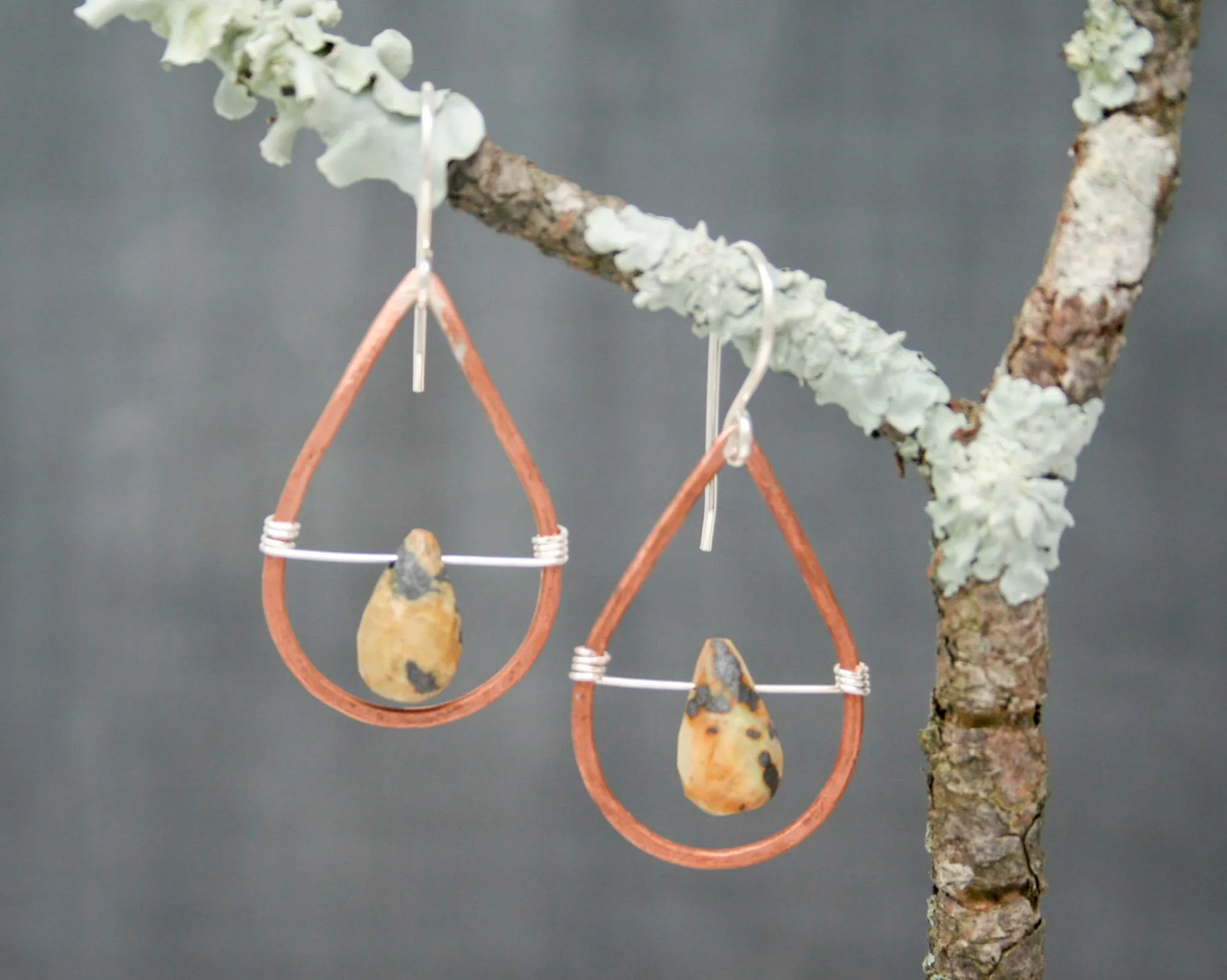 Large Copper Whimsy drops earrings [made to order]