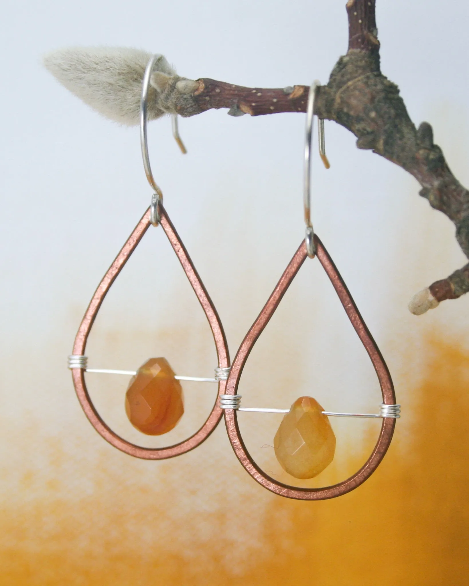 Large Copper Whimsy drops earrings [made to order]