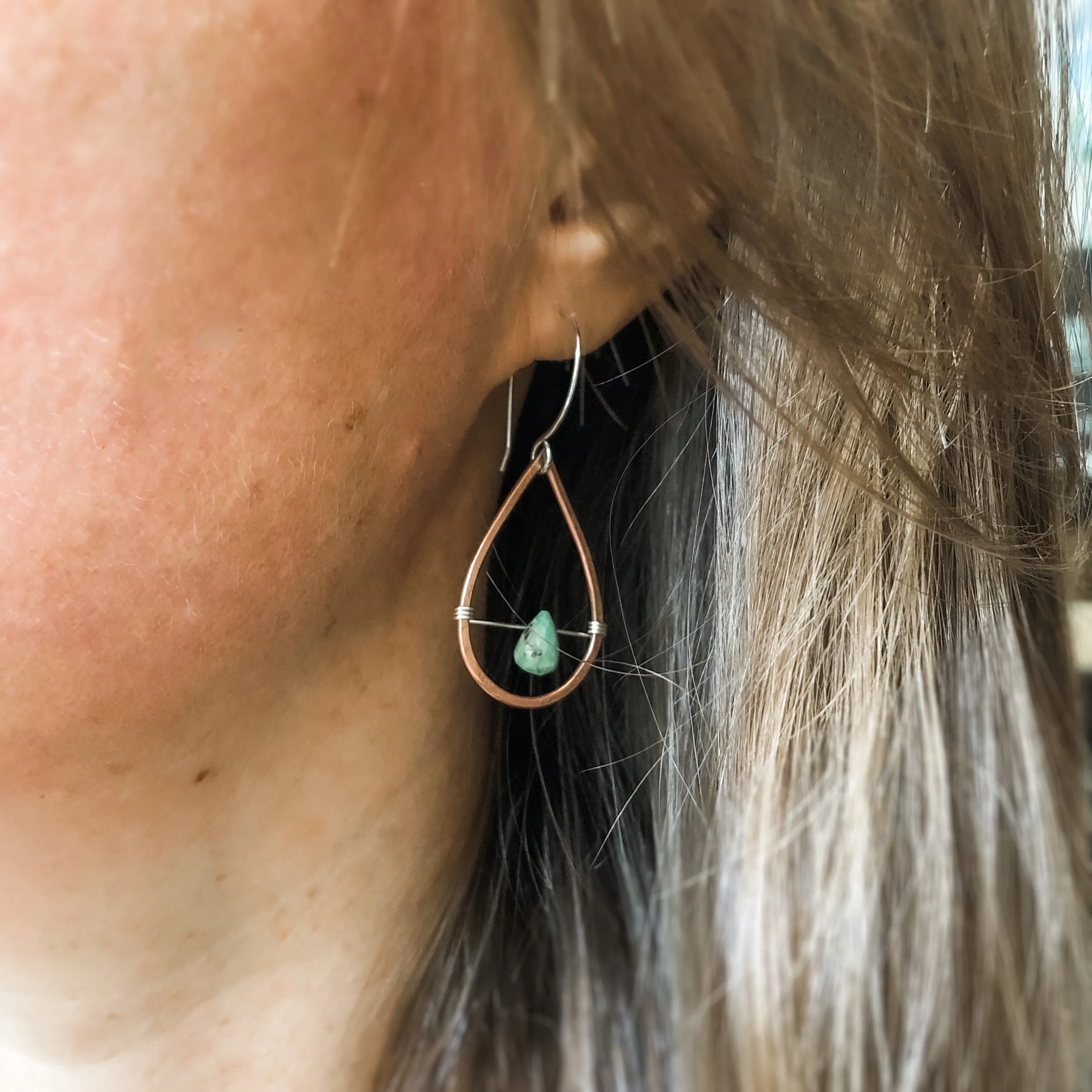 Large Copper Whimsy drops earrings [made to order]