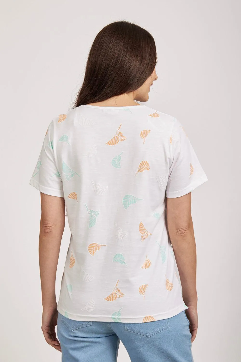 Leaf Puff Print T-Shirt