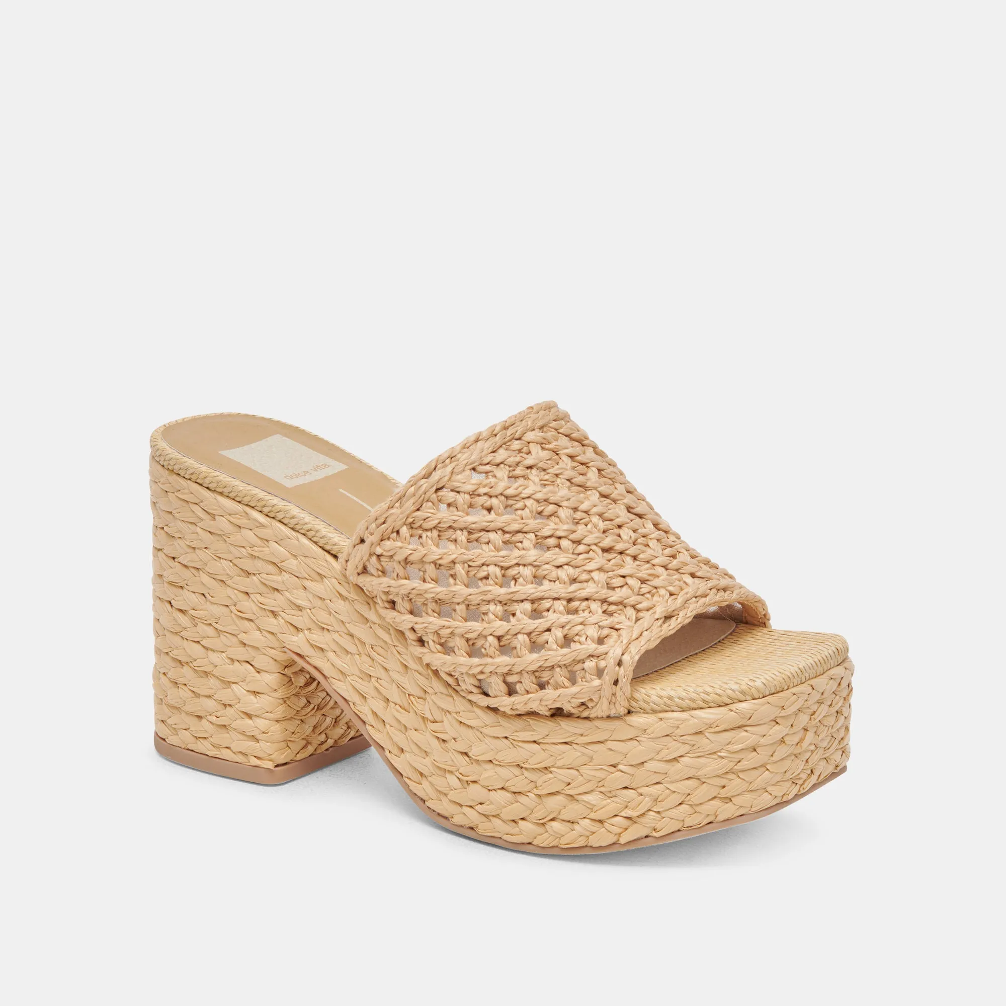 LISHA HEELS LT NATURAL RAFFIA