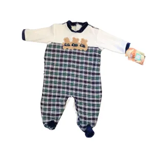 Little Me Bear Printed Plaid Onesie (6 month) | Brand New |