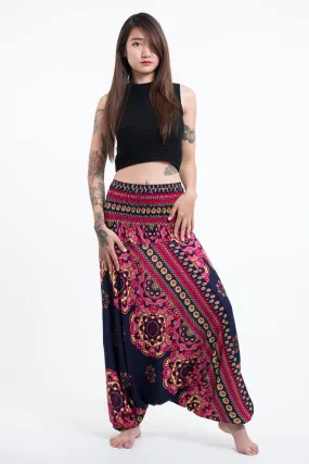 Lotus Mandalas 2-in-1 Jumpsuit Harem Pants in Navy